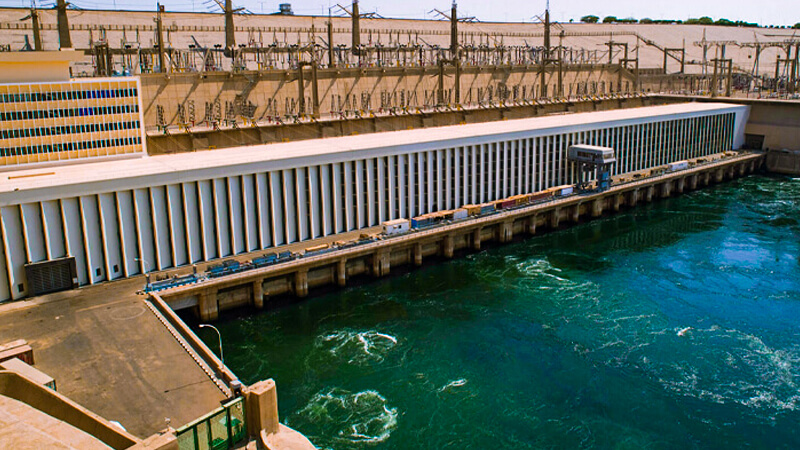 Aswan High Dam Along the Nile River in Aswan